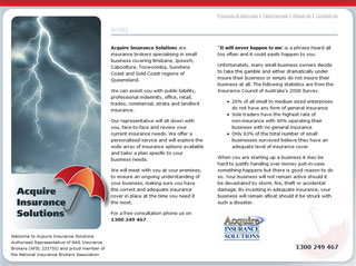 Acquire Insurance Solutions website