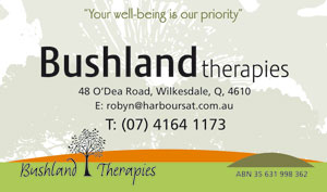 Bushland Therapies business card